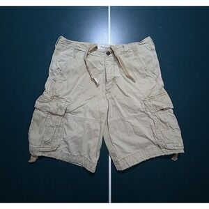 Vintage Y2K Abercrombie Fitch Cargo Shorts Size 32 Tan Paratrooper‎ Button Fly